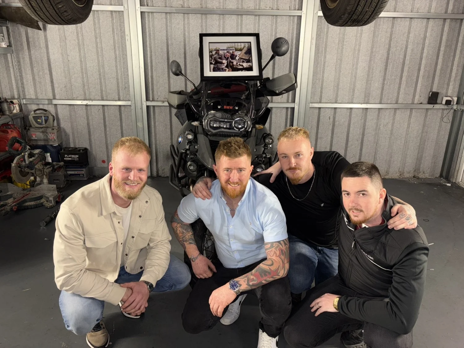 Four lads pictured at the workshop